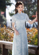 New Chinese Style Jacquard Pleated Long Dress