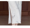 Summer New Chinese Style Slim Fit Qipao | Fresh Bamboo Print Long Dress
