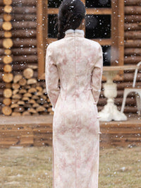 Winter Fur Collar Qipao | Long Thick Warm Elegant Dress