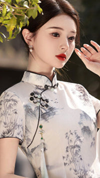 优雅花卉刺绣旗袍 - 中国传统旗袍