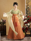 Tang Beizi & Round-Collar Hanfu Set | Eight-Panel Qiyao Ruqun