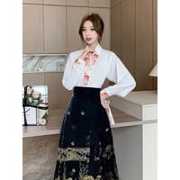 中国马面裙女长款汉服传统半身裙