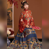 Elegant Traditional Hanfu with Phoenix and Peony Embroidery