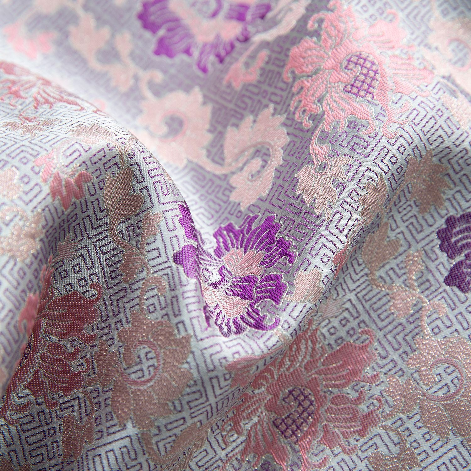 Silk Kimono Jacket with Fur Trim - Traditional Chinese Style Robe