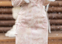 Winter Fur Collar Qipao | Long Thick Warm Elegant Dress