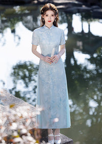 New Chinese Style Jacquard Pleated Long Dress
