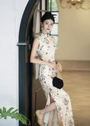 Velvet Sleeveless Slim Qipao Dress | Elegant Eveningwear