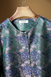 Silk Vest with Traditional Chinese Floral Patterns – Elegant Silk Brocade Waistcoat