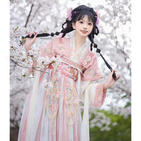 Elegant Hanfu Dress with Floral Embroidery for Women