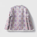Silk Kimono Jacket with Fur Trim - Traditional Chinese Style Robe