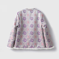 Silk Kimono Jacket with Fur Trim - Traditional Chinese Style Robe