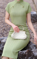 Vintage Elegant Green Qipao Spring Daily Wear for Mothers