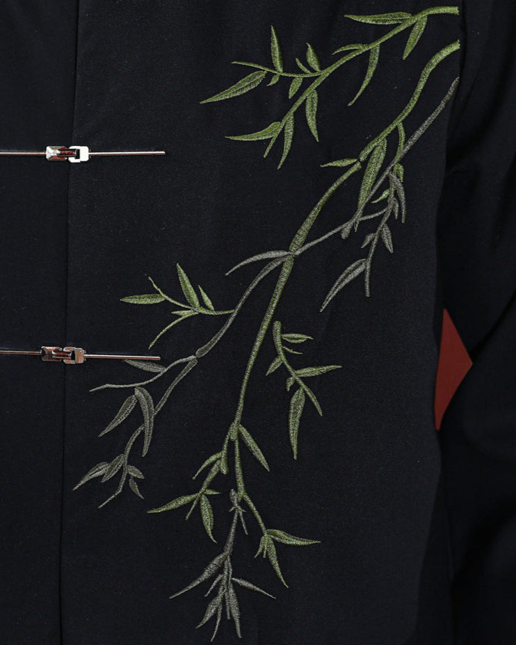 New Chinese Bamboo Embroidery Couple Outfit | Zhongshan & Cheongsam