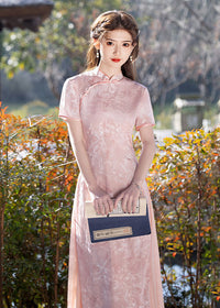 New Chinese Style Jacquard Pleated Long Dress