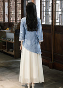 Modern Chinese Long-Sleeve Cinched Dress