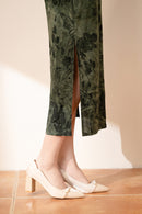 Forest Green Jacquard Sleeveless Qipao Dress | Mandarin Collar Slim Maxi Cheongsam