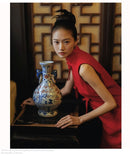 Modern Sleeveless Mandarin Collar Qipao | Elegant Retro Long Engagement Dress