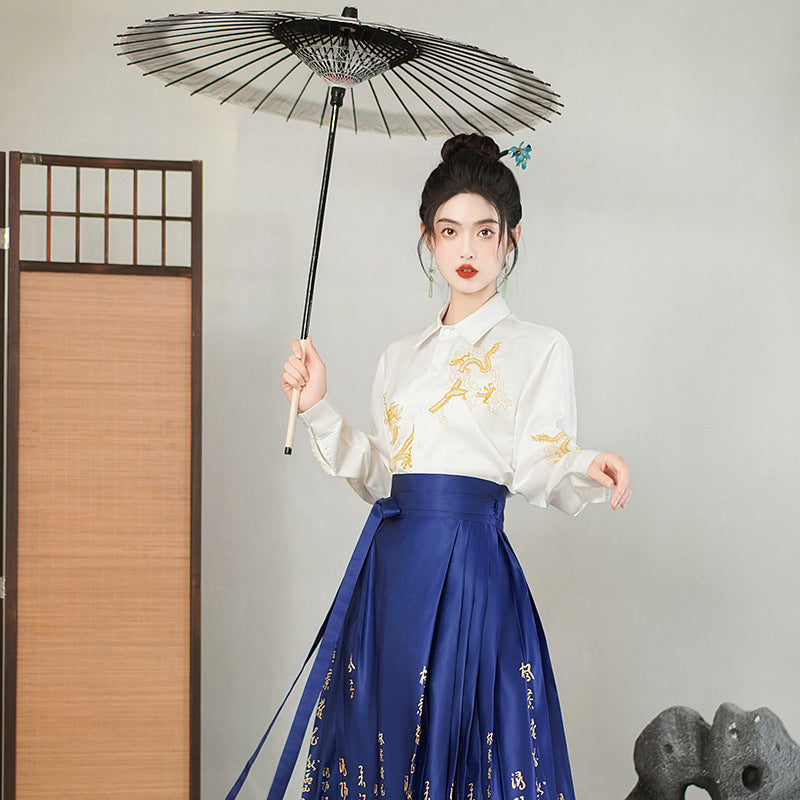 中国马面裙女长款汉服传统半身裙