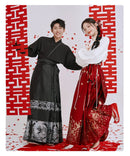 Winter Bridal Embroidered Hanfu Set | Wedding Mamianqun Set with Waist Chain