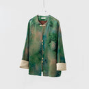 Silk Mandarin Collar Top with Floral Design, Chinese Silk Top for Women