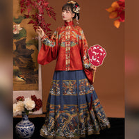 Elegant Traditional Hanfu with Phoenix and Peony Embroidery