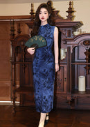 Modern Sleeveless Long Qipao | Mandarin Slim Fit With Side Slit