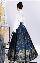 Spring Brocade Ming-Style Mamianqun Set | Traditonal High Waist Daily Long Skirt