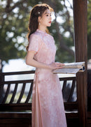 New Chinese Style Jacquard Pleated Long Dress