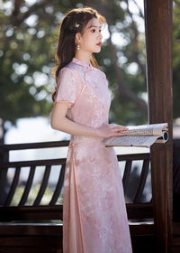 New Chinese Style Jacquard Pleated Long Dress