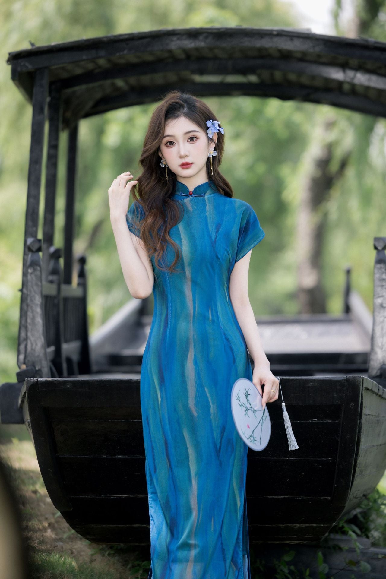 优雅中国风女式花卉旗袍