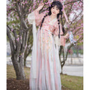 Elegant Hanfu Dress with Floral Embroidery for Women