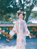 Elegant Traditional Hanfu - Floral Embroidered Robe with Colorful Detailing, Women's Hanfu Costume