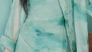Modern Chinese Ink-Print Two-Piece Set | Sheer Frog-Button Top + Slim Maxi Dress