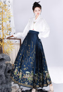 Spring Brocade Ming-Style Mamianqun Set | Traditonal High Waist Daily Long Skirt