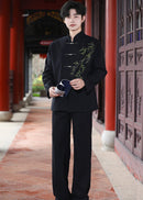 New Chinese Bamboo Embroidery Couple Outfit | Zhongshan & Cheongsam