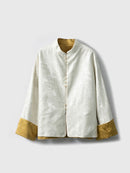 Silk Top with Floral Embroidery, Elegant Chinese Style