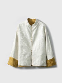 Silk Top with Floral Embroidery, Elegant Chinese Style