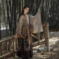 Traditional Chinese Hanfu Men’s Embroidered Robe with Umbrella – Elegant Hanfu for Men