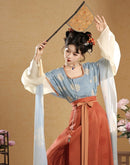 Tang Beizi & Round-Collar Hanfu Set | Eight-Panel Qiyao Ruqun
