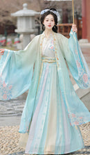 Wei Jin Style Hanfu Couple Set | Gradient Wide-Sleeve with Qi-Xiong Ruqun