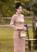 Jacquard Bamboo Long Sleeve Winter Qipao | Elegant Daily Wear