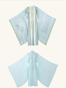 Traditional Chinese Hanfu Dress with Butterfly Embroidery and Flowing Layers