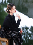 Winter New-Chinese Black Bodycon Dress