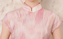 Half-Overlap Long Qipao | Cap-Sleeve Slim Mandarin Dress