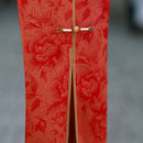 Burgundy Jacquard Qipao Dress Slim Fit Mandarin Collar Midi Cheongsam | Vintage New Chinese Style for Banquet Wedding Date