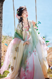 Tang-Style Qi Xiong Ruqun Hanfu | Heavy Embroidery Wide-Sleeve Robe