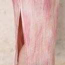Half-Overlap Long Qipao | Cap-Sleeve Slim Mandarin Dress