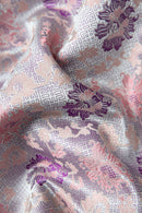 Silk Kimono Jacket with Fur Trim - Traditional Chinese Style Robe
