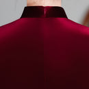 Burgundy Vintage Qipao Dress | Slim Long Silhouette
