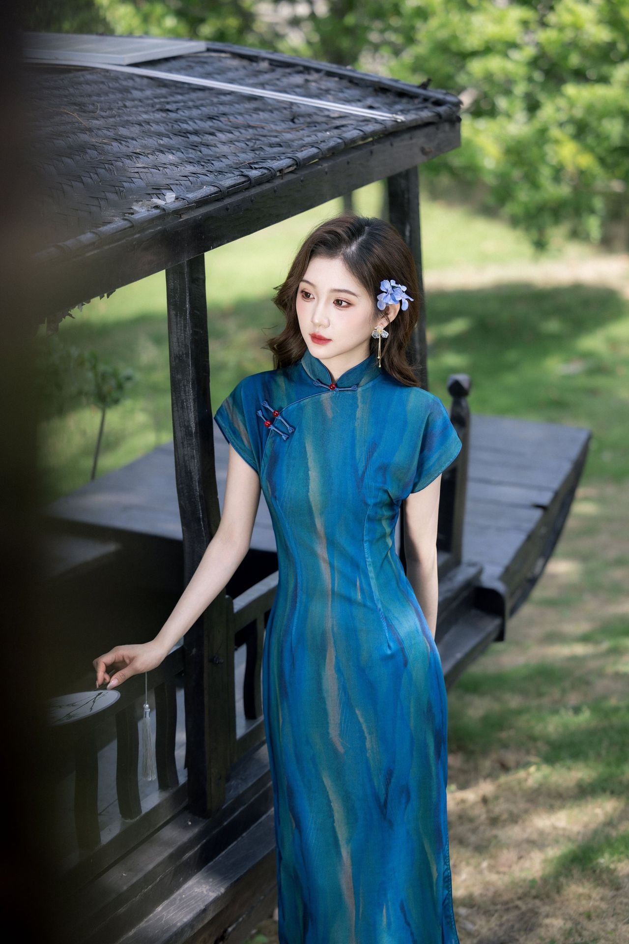 优雅中国风女式花卉旗袍